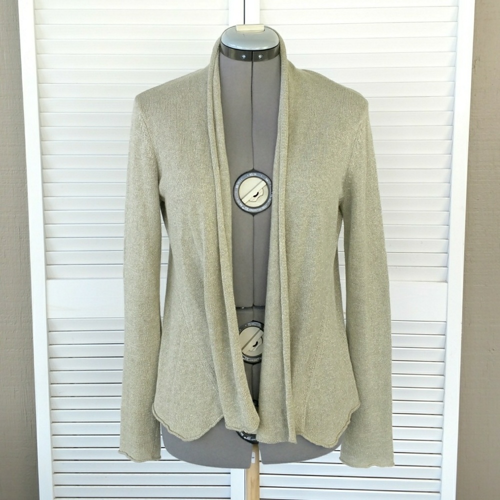 Eileen Fisher linen blend open front cardigan PS - Picture 1 of 8